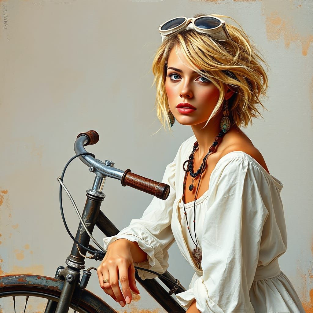 Abstract thick and textured oil painting with bold brush str...