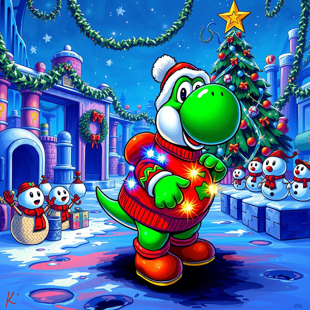 Yoshi's Christmas in Super Mario World: Graffiti Art