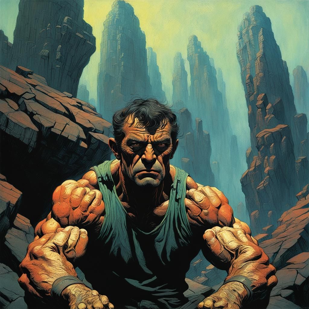 Muscular Figure in the Style of Fantasy Art