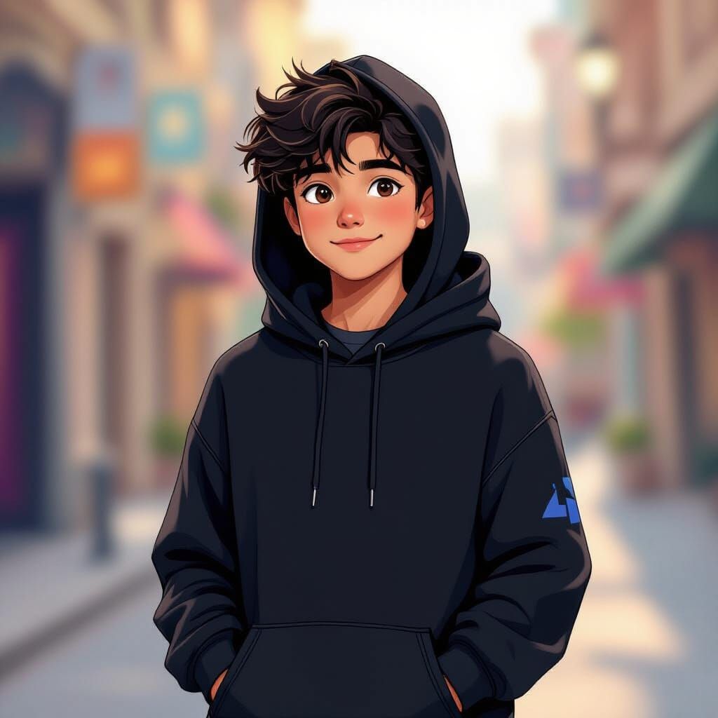 Expressive Portrait of a Teenager in Digital Art Style