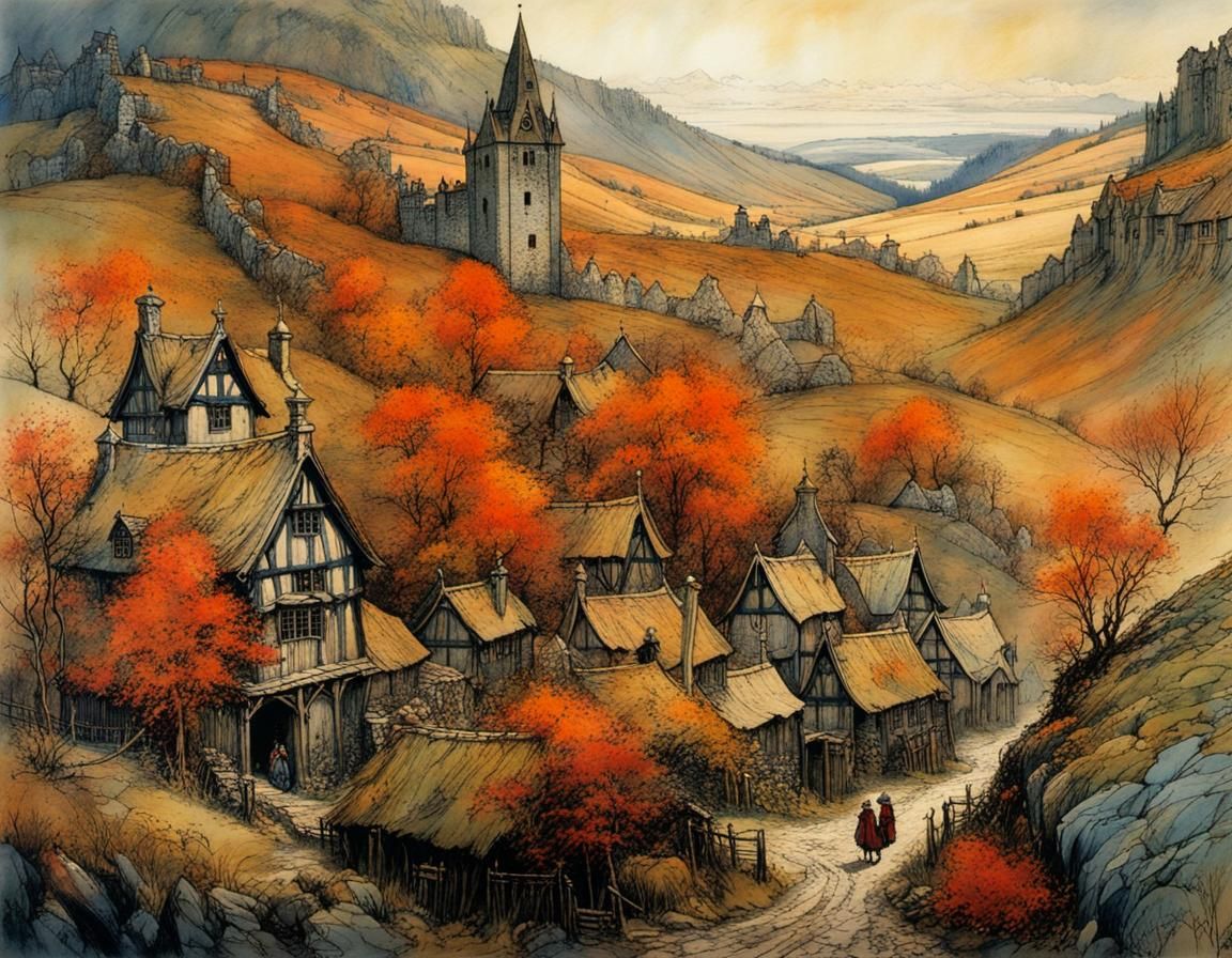 Mysterious Scottish Village Inspired by Golden Age Illustrat...