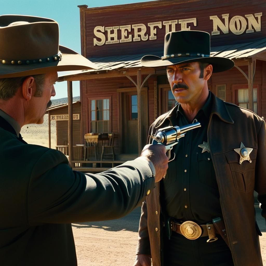 Sheriff Showdown in a Wild West Town
