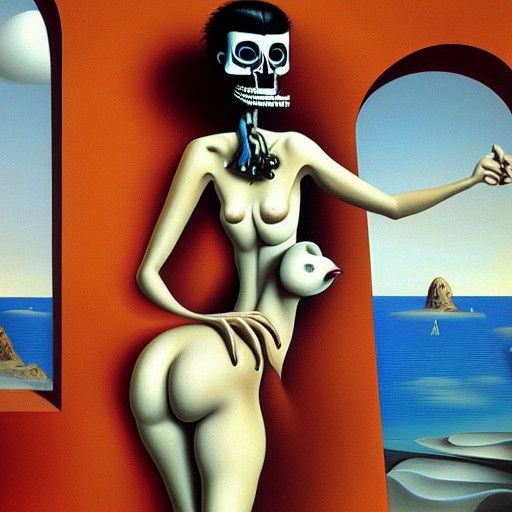 Surreal Grim Fandango Inspired Oil Painting