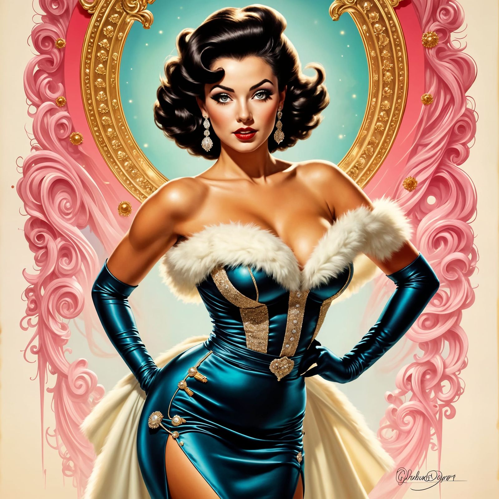 1960s Glamour Portrait of a Seductive Woman