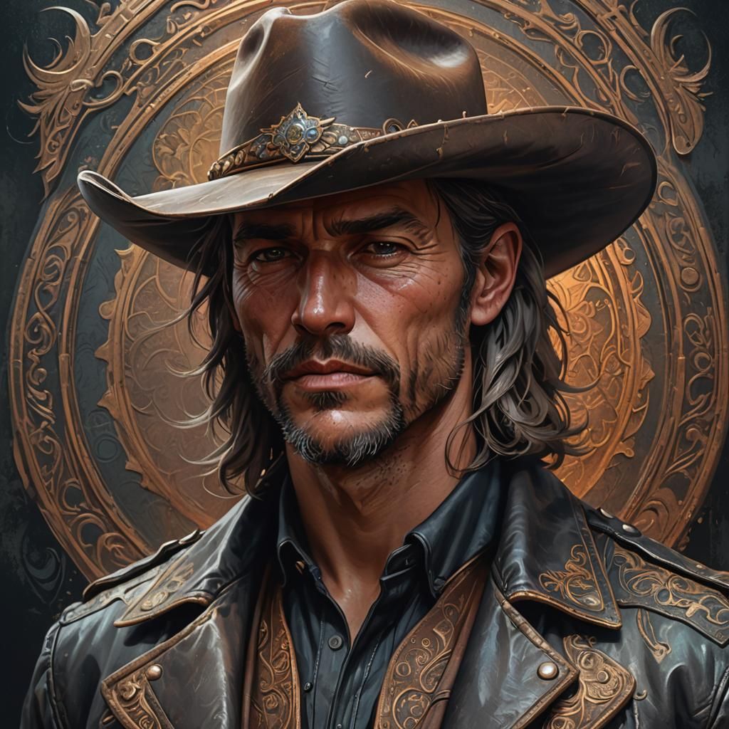 Detailed Cowboy Portrait in Artgerm Style