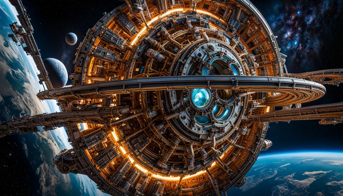 Space Maestro Orbiting Station: Surreal Photorealistic Art
