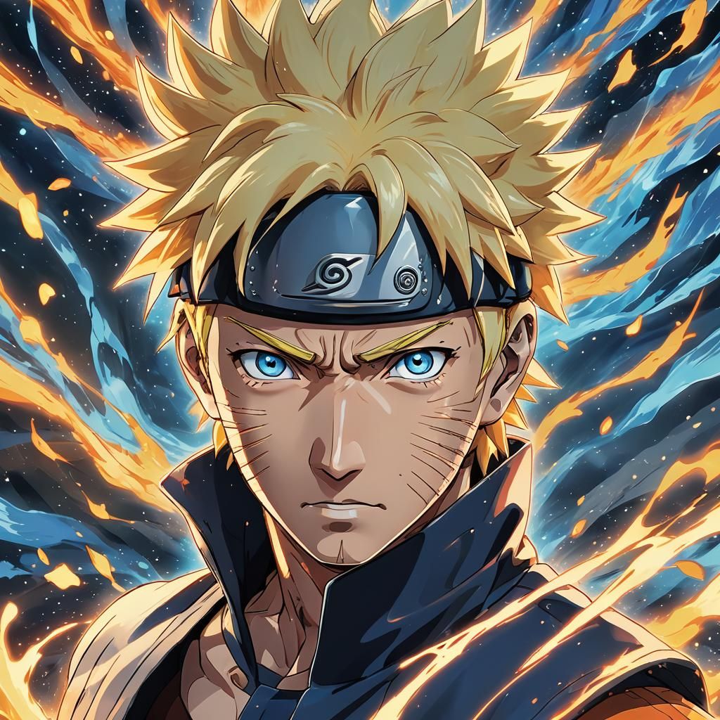 Naruto Anime Key Visual in Manga Style