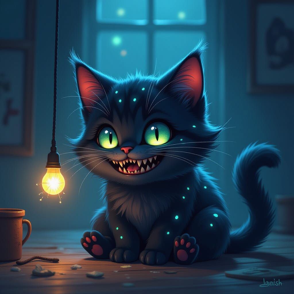 Anglerkit: A Cat-Anglerfish Hybrid in Digital Art