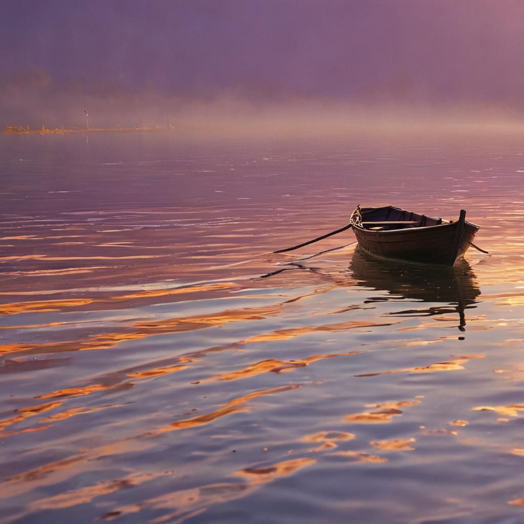 Sunset Boat Ride in Fantasy Concept Art