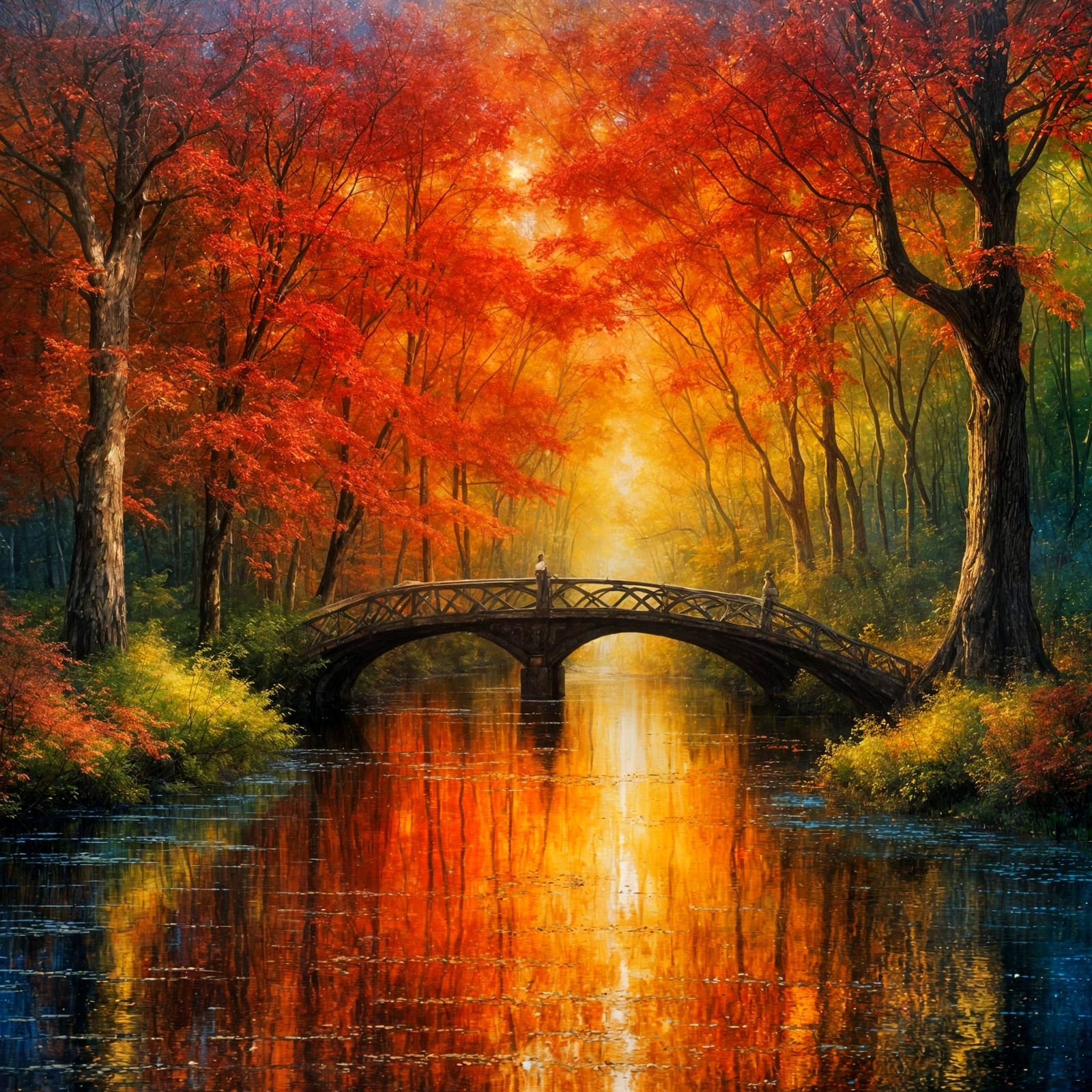 Bridge over golden river