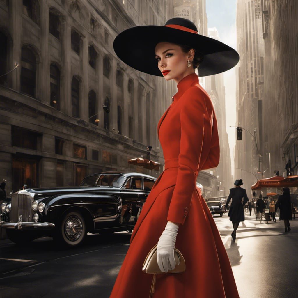 Elegant Woman on Wall Street: Concept Art