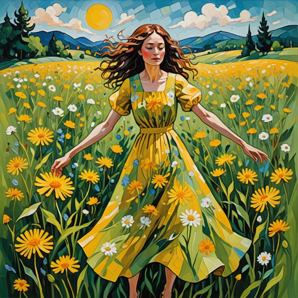 Dancing Dandelions in Whimsical Bloom