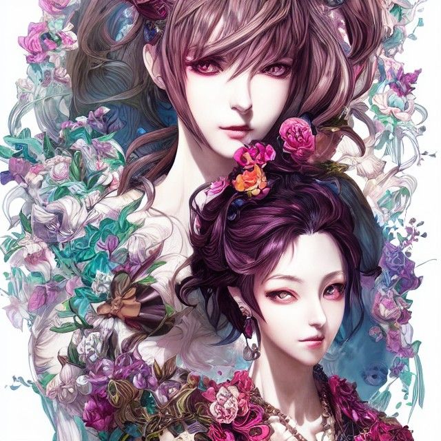 Elegant Anime Woman Portrait in Radiant Light