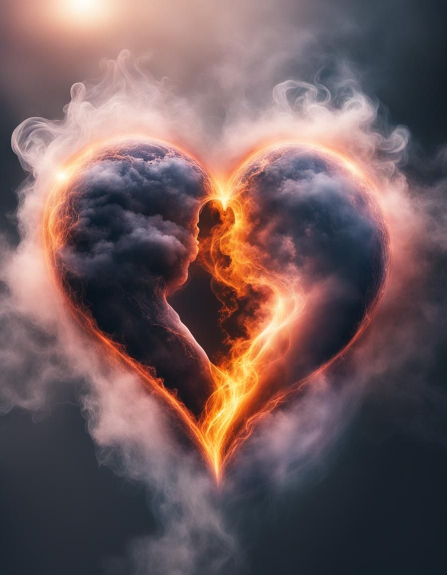 Twin Flames Emerge from a Smoky Heart