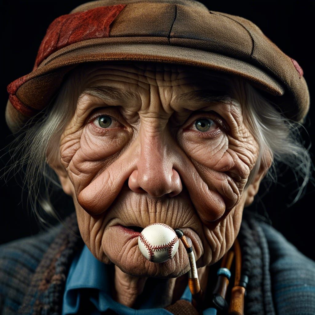 Weathered Baseball Fan Portrait in Studio Lighting