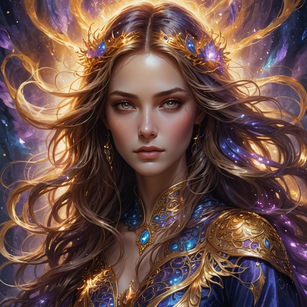 Mystical Woman Portrait in Ethereal Fantasy Art