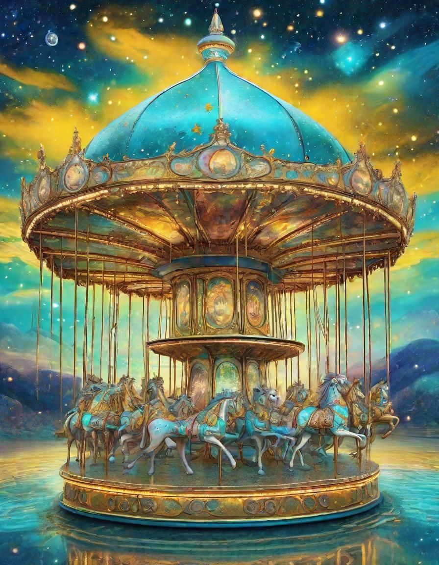Surreal Cosmic Carousel in Vibrant Astral Colors