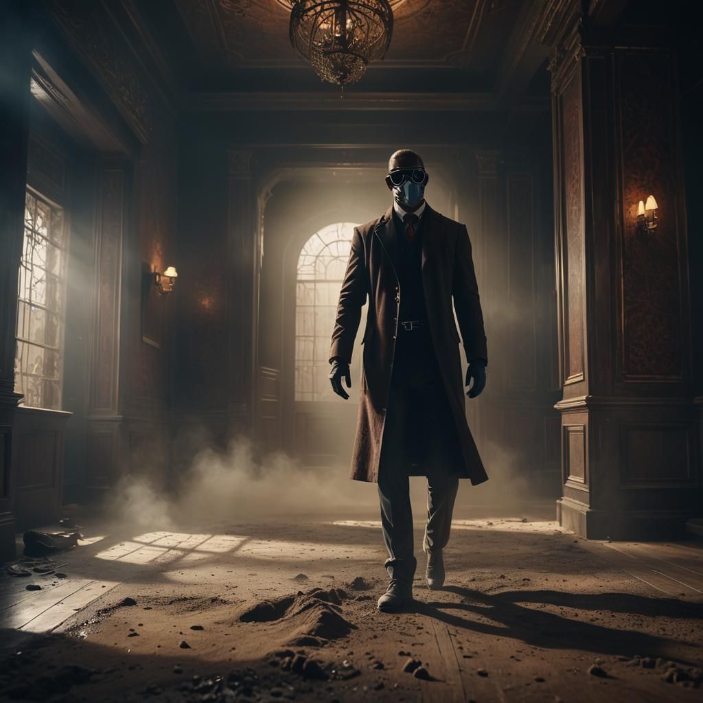 Invisible Man in Foyer: Detailed Matte Painting