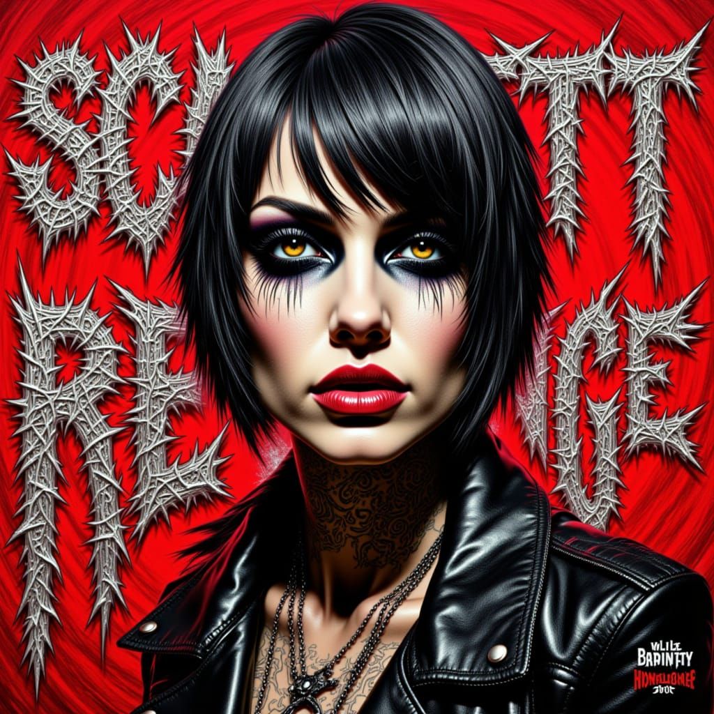 Psychedelic Word Art of Punk Icons Spelling "SCARLETT REVENG...