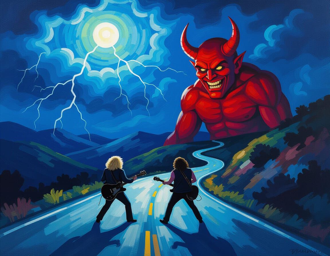 Tenacious D Confronts Devil on Stormy Night Road
