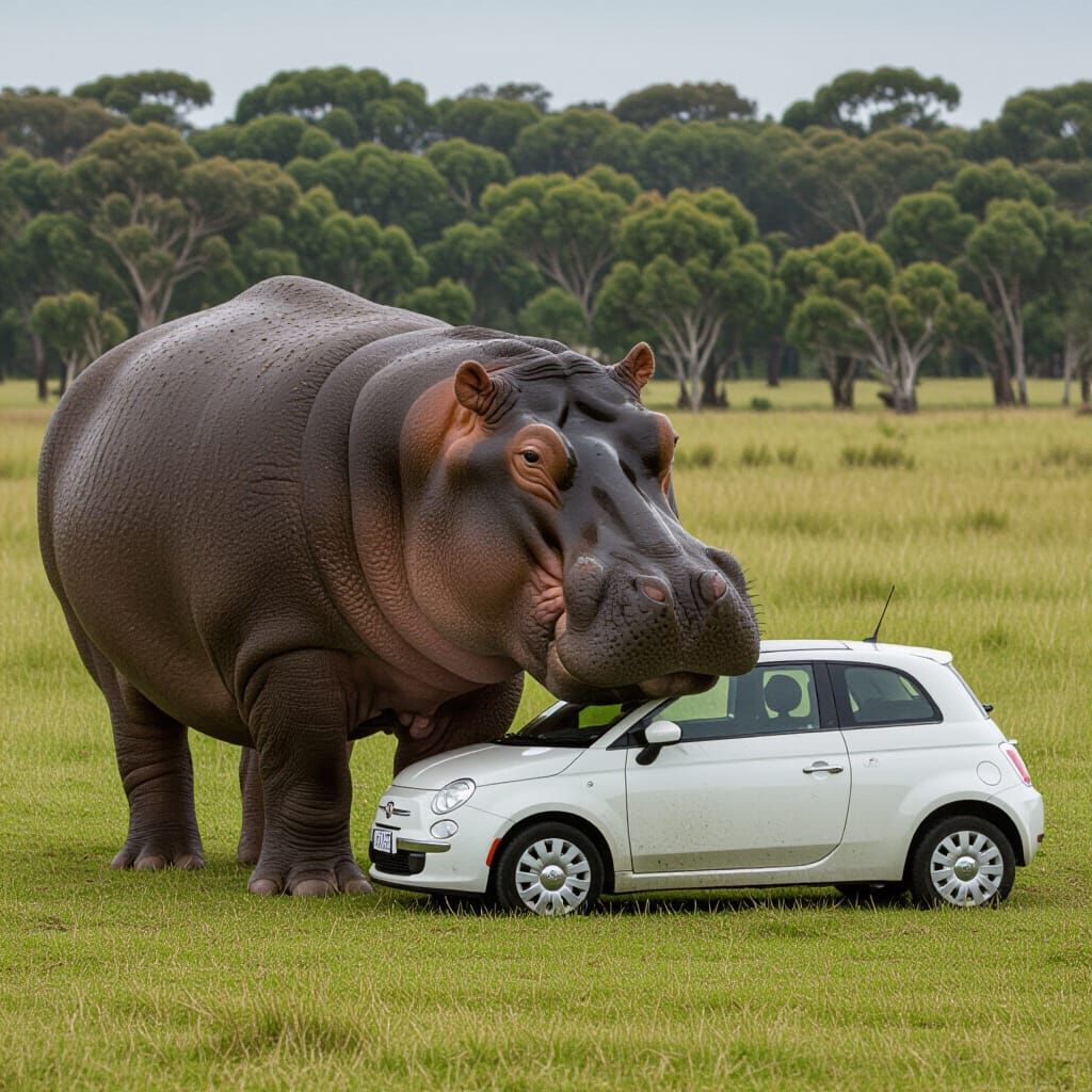 Hippo Swallowing Car: An Unexpected Meal