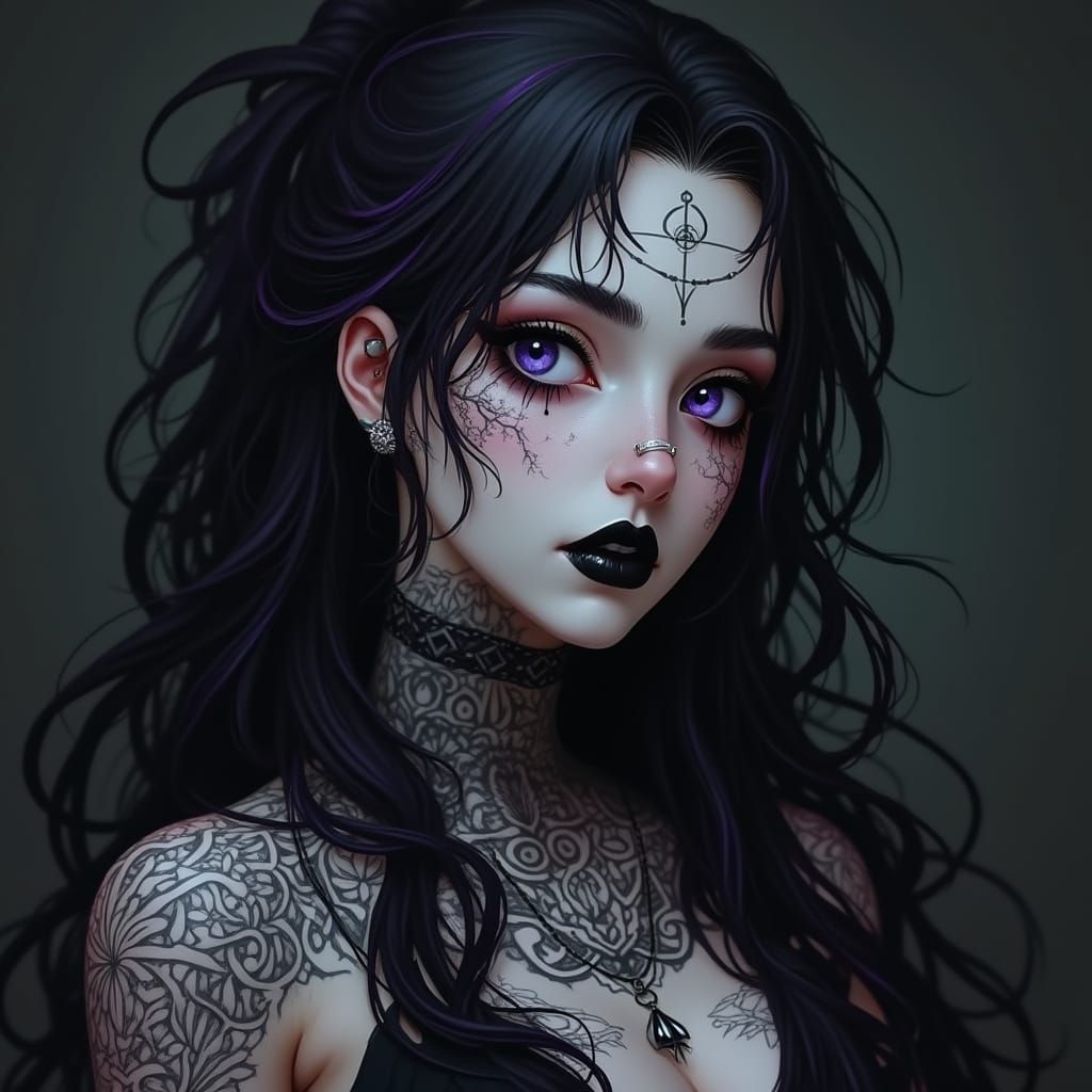 Gothic Goddess in Dark, Mystical Art