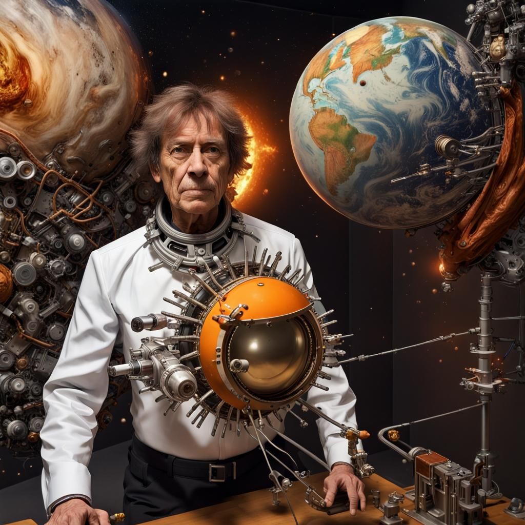 Magical Spacecraft Orbiting in Surreal Dreamscape