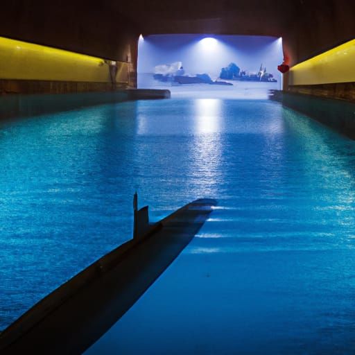 Nuclear Submarine Emerges in Empty Wavepool