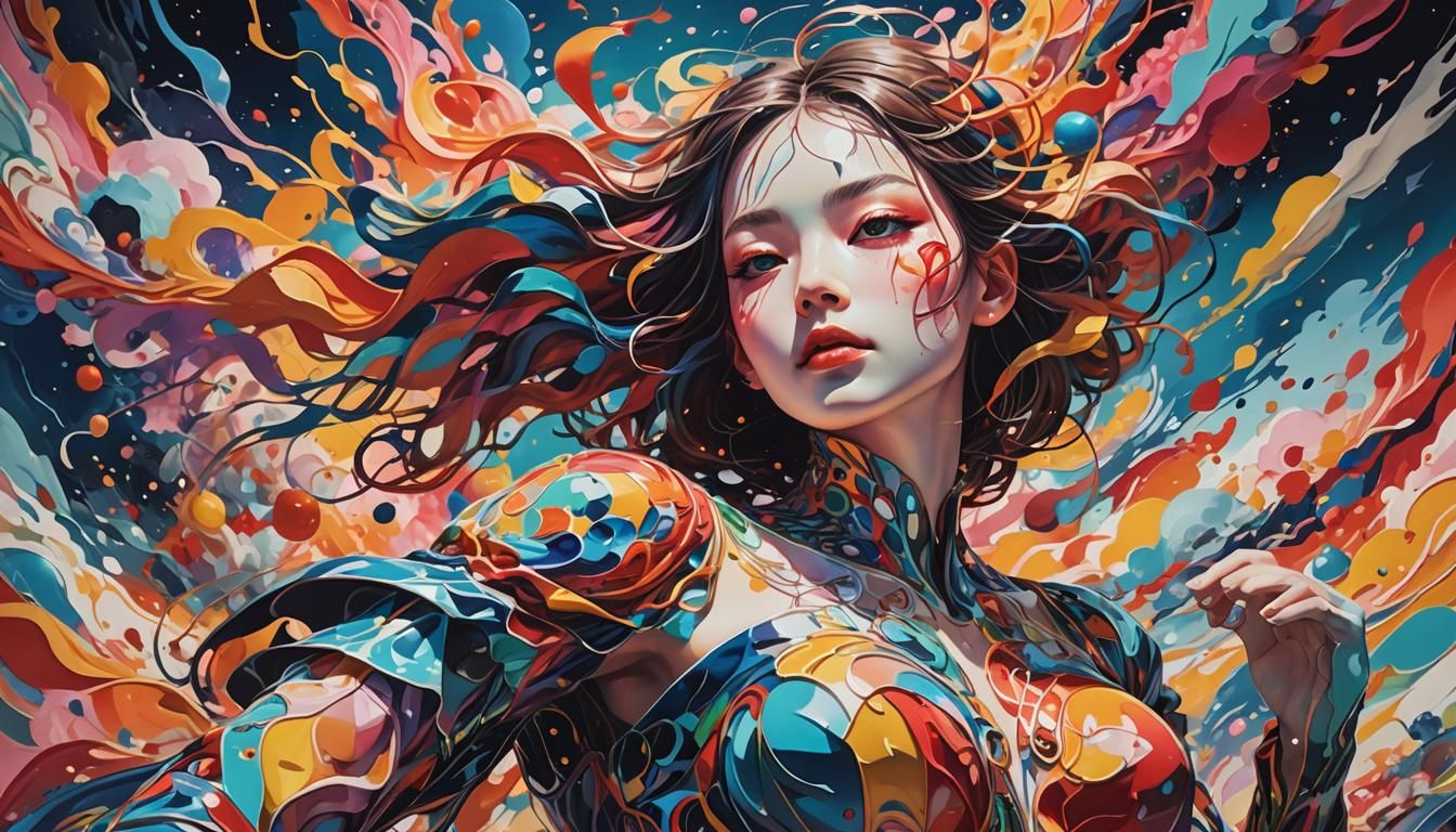 Surreal Dreamlike Figure in Abstract Landscape