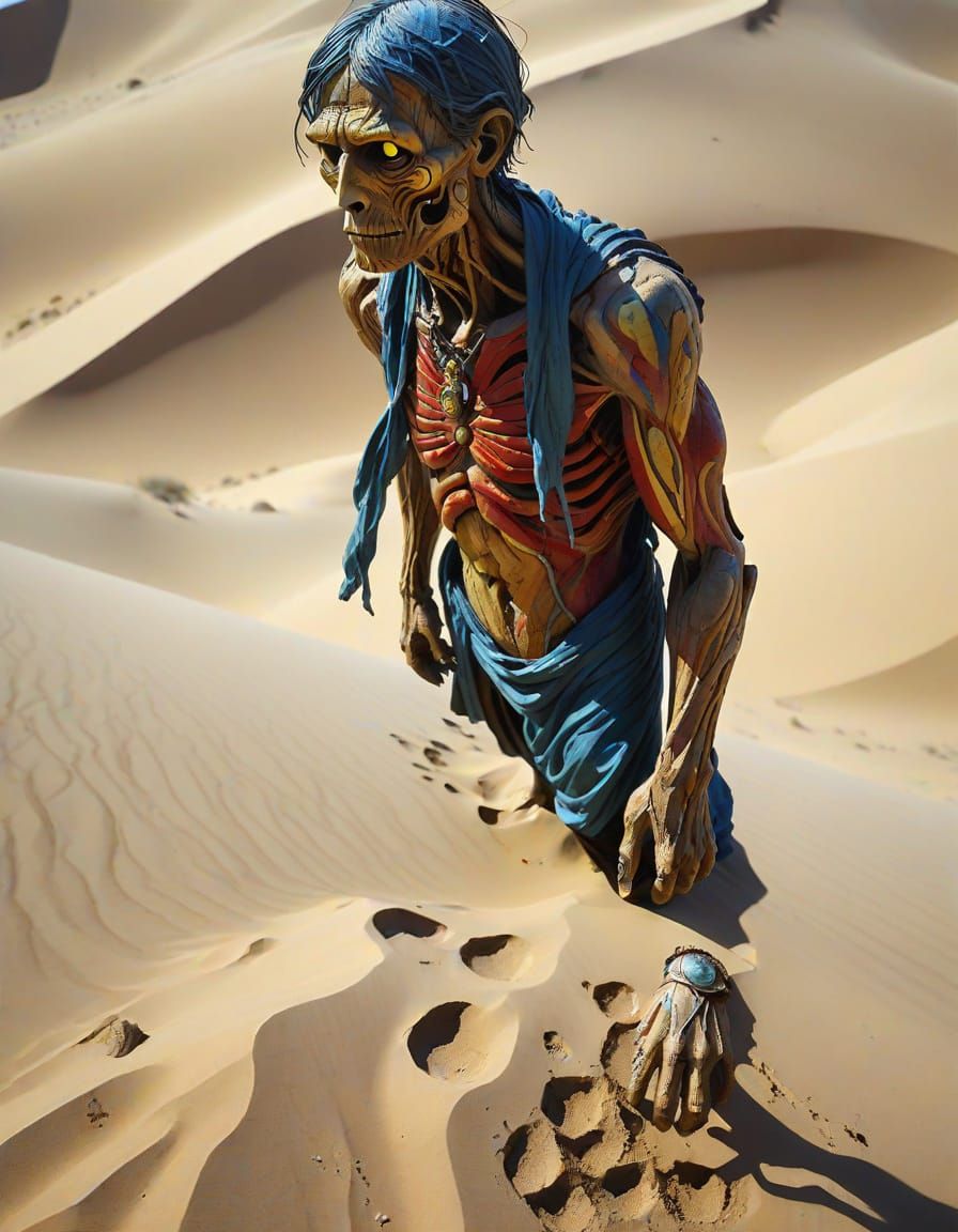 Ethereal Figure Shrouded in Shadows, Radiant Eyes