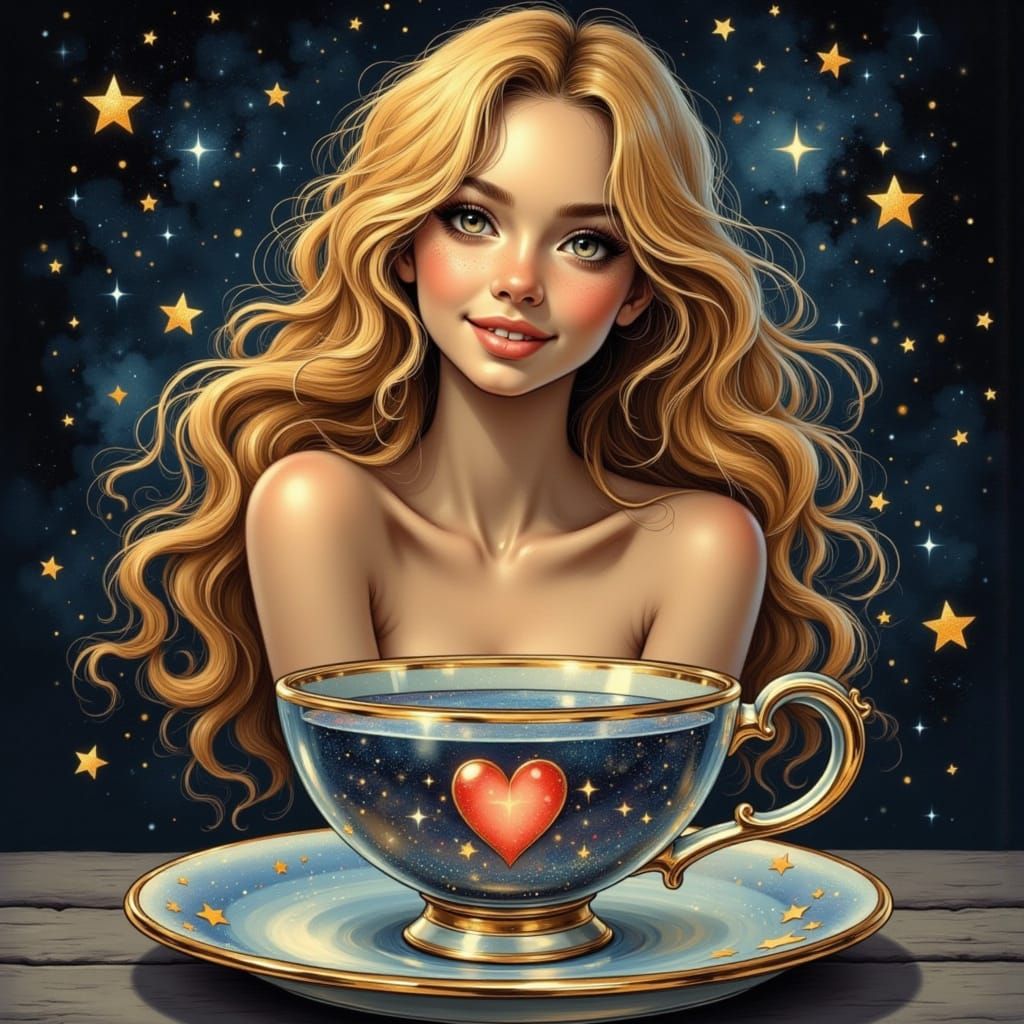 Enchanted Tea Party in a Glass Cup