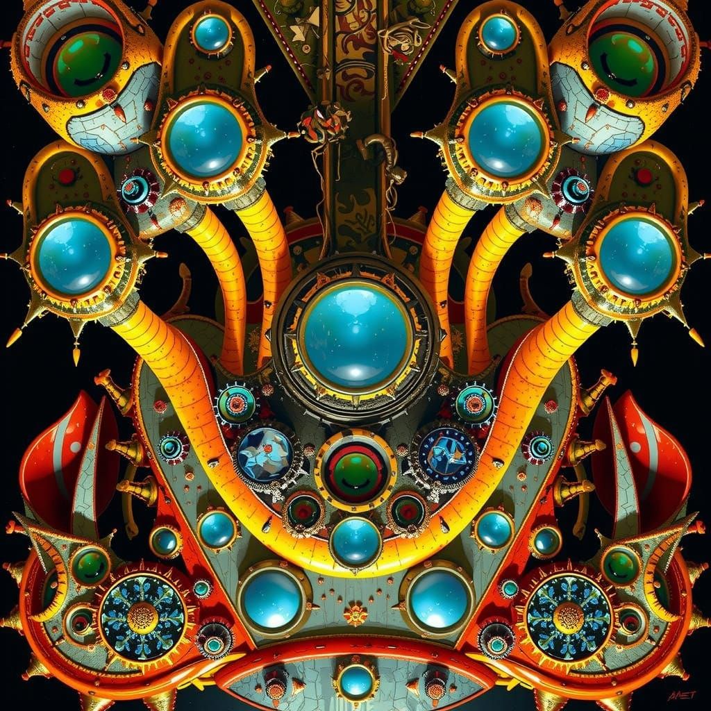 Chaotic Grotesque Scene in Cinematic Style