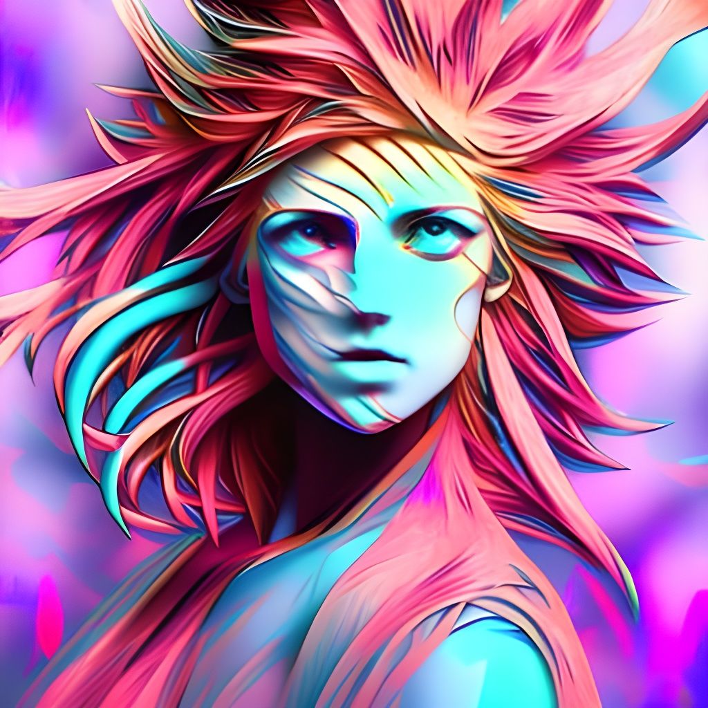 Psychedelic Plumbus Portrait in Vorticism Style