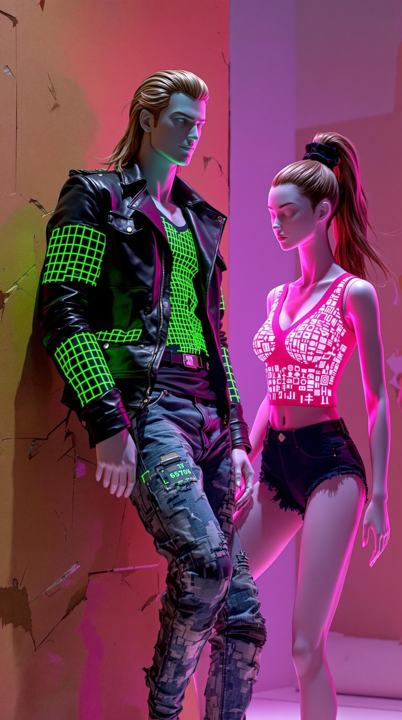 Confident Mannequin Leans Against Futuristic Lamborghini in ...
