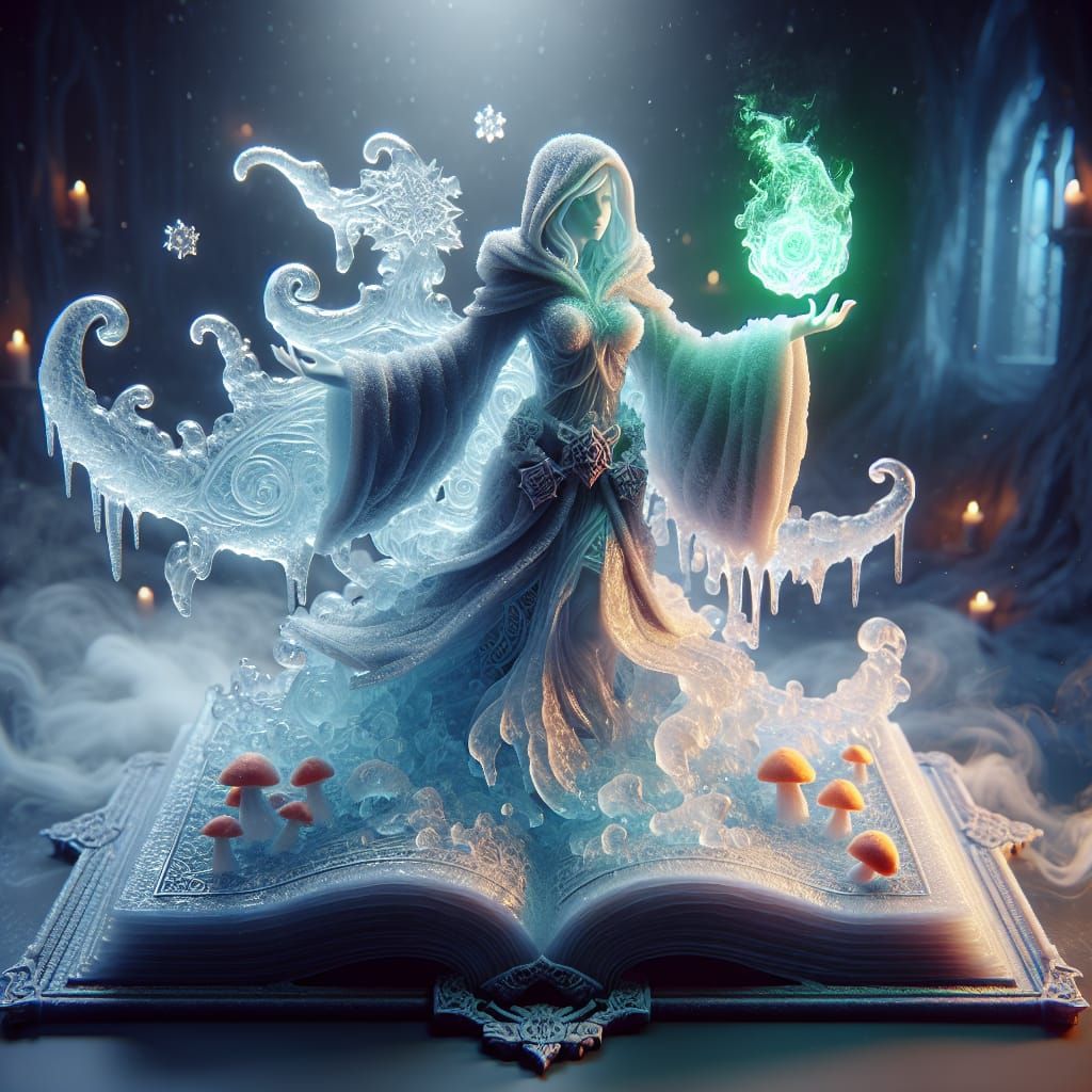 Icy Spellcaster Controls Elements in Smoky Forest