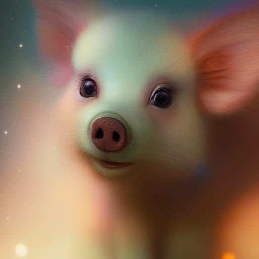 Glitter Piglet Close-up: A Matte Painting Masterpiece
