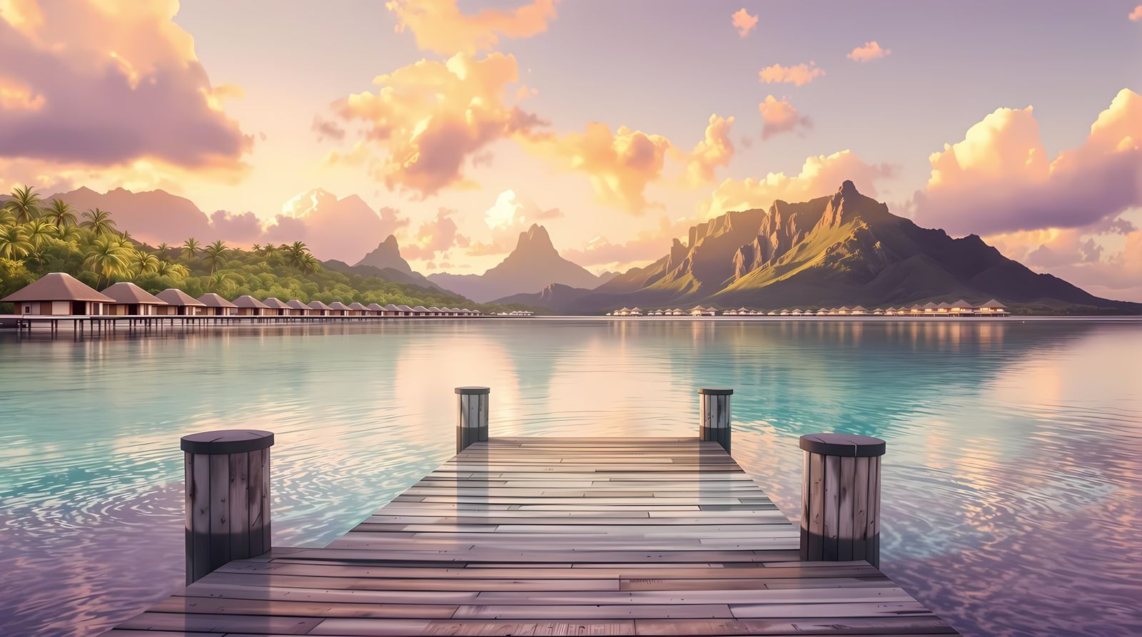 Bora Bora Golden Hour Paradise