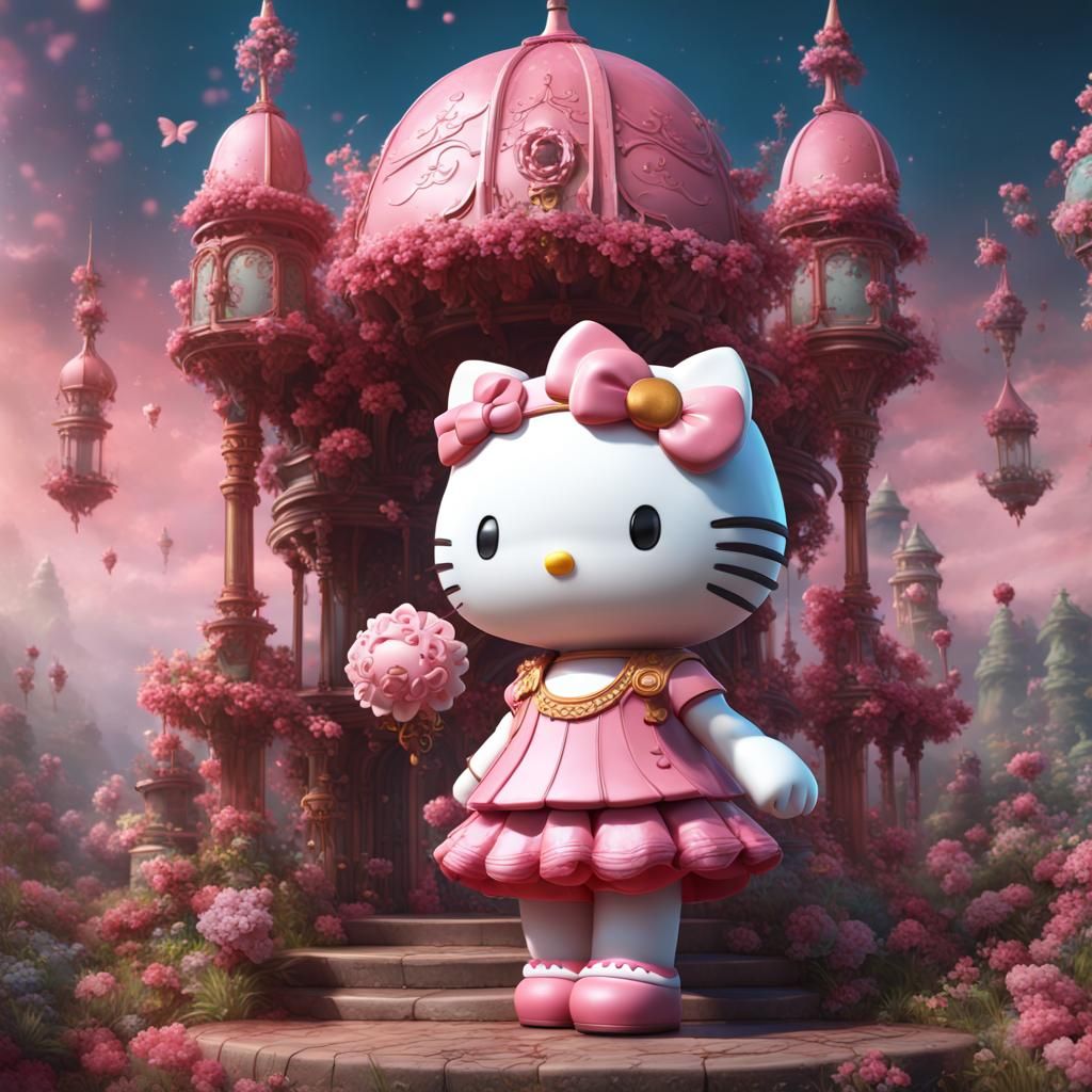 Cute Hello Kitty Fantasy Concept Art
