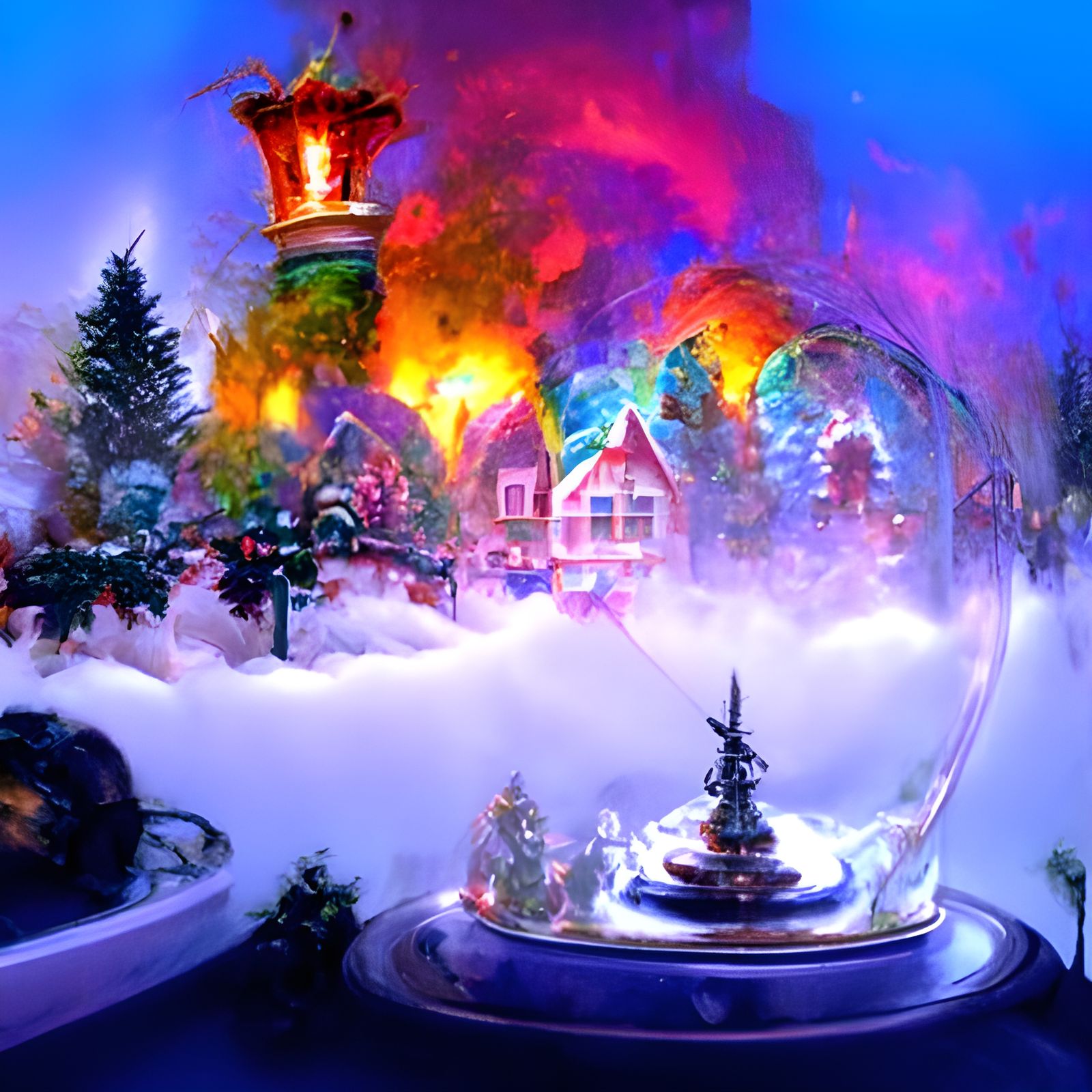 Ethereal Snow Globe of Chaos in Fantasy Style