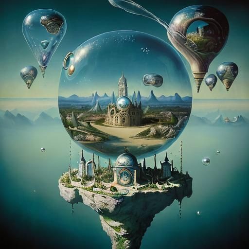 Surreal Dreamscape in Dali Oil Painting Style