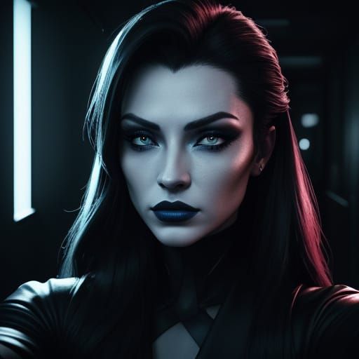 High-Contrast Cinematic Portrait in Triadic Color Scheme