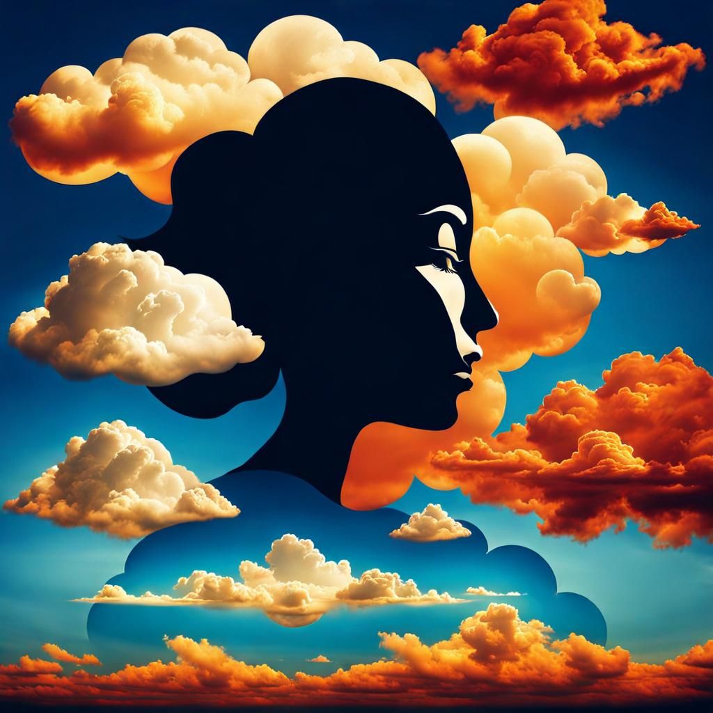 Surreal Clouds Form a Woman's Face