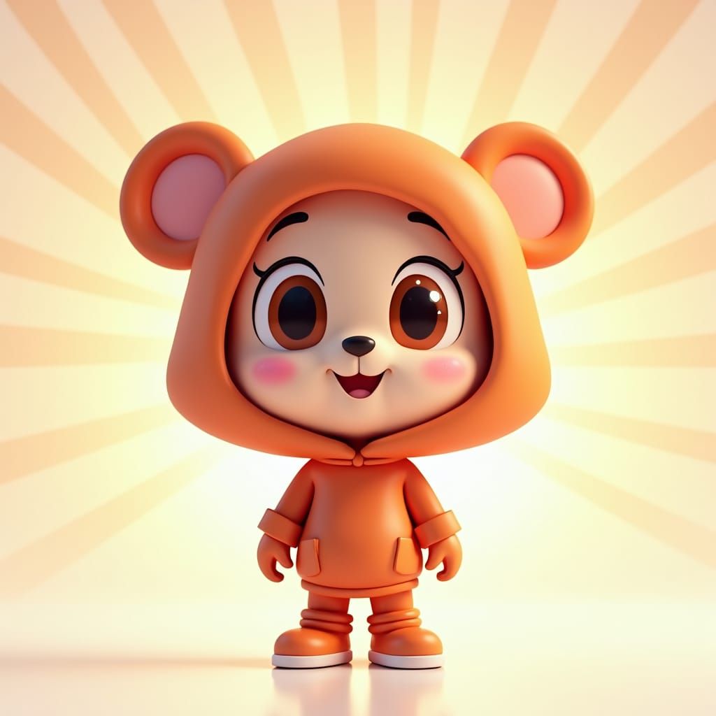 Cute Chibi Character with Exaggerated Proportions