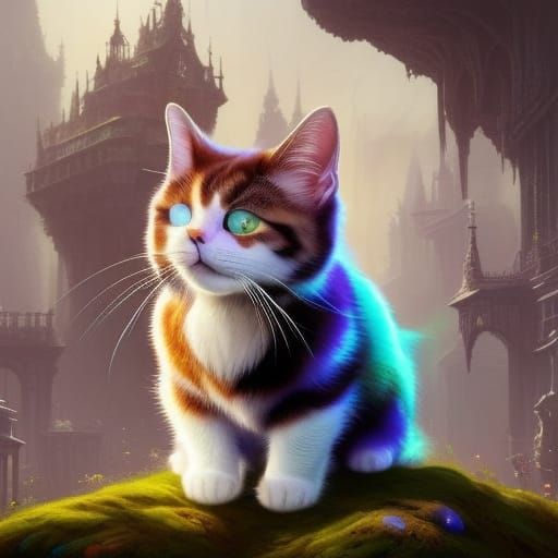 Sweet adorable white easter kitty