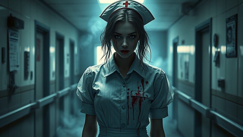 Ethereal Female Nurse Haunts an Abandoned Hospital