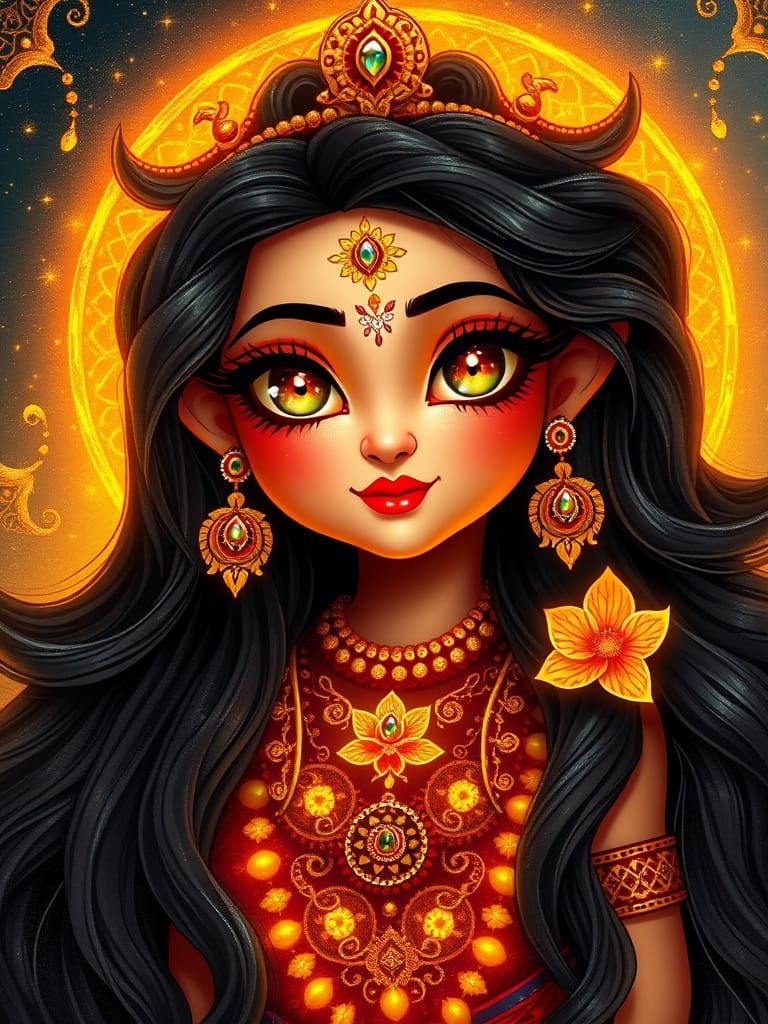 Goddess Danu shines with radiant, whimsical grace