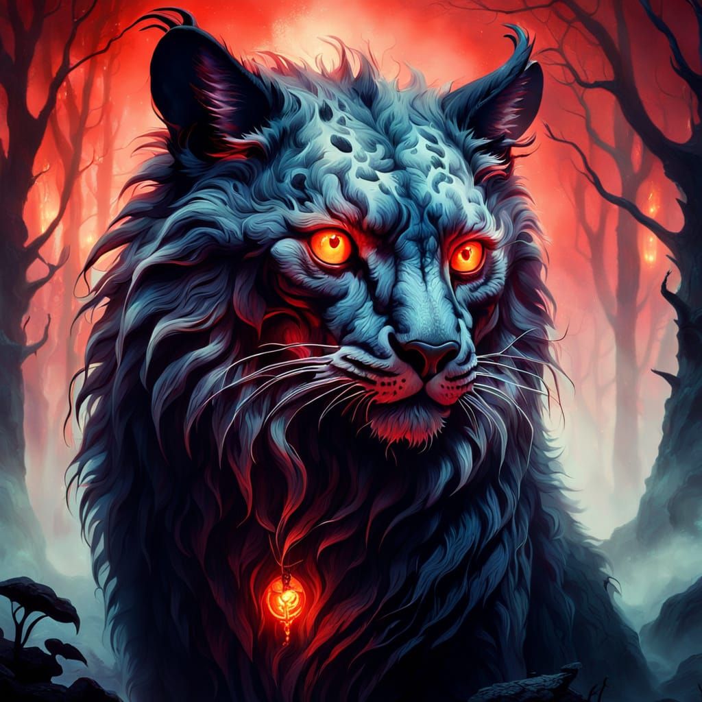 Surreal Glowing Animal in Dreamlike Landscape