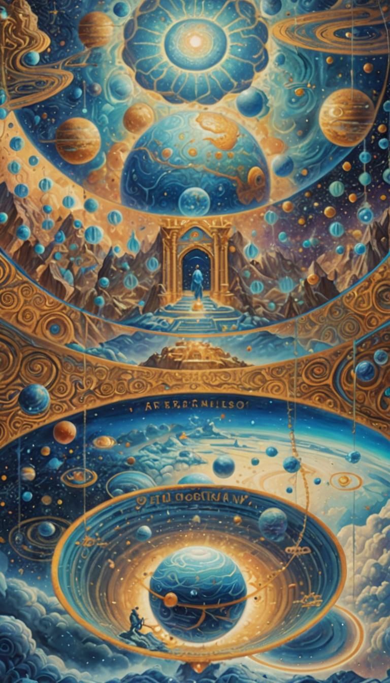 Mythic Surrealism: Sleeping Man and Floating Planets