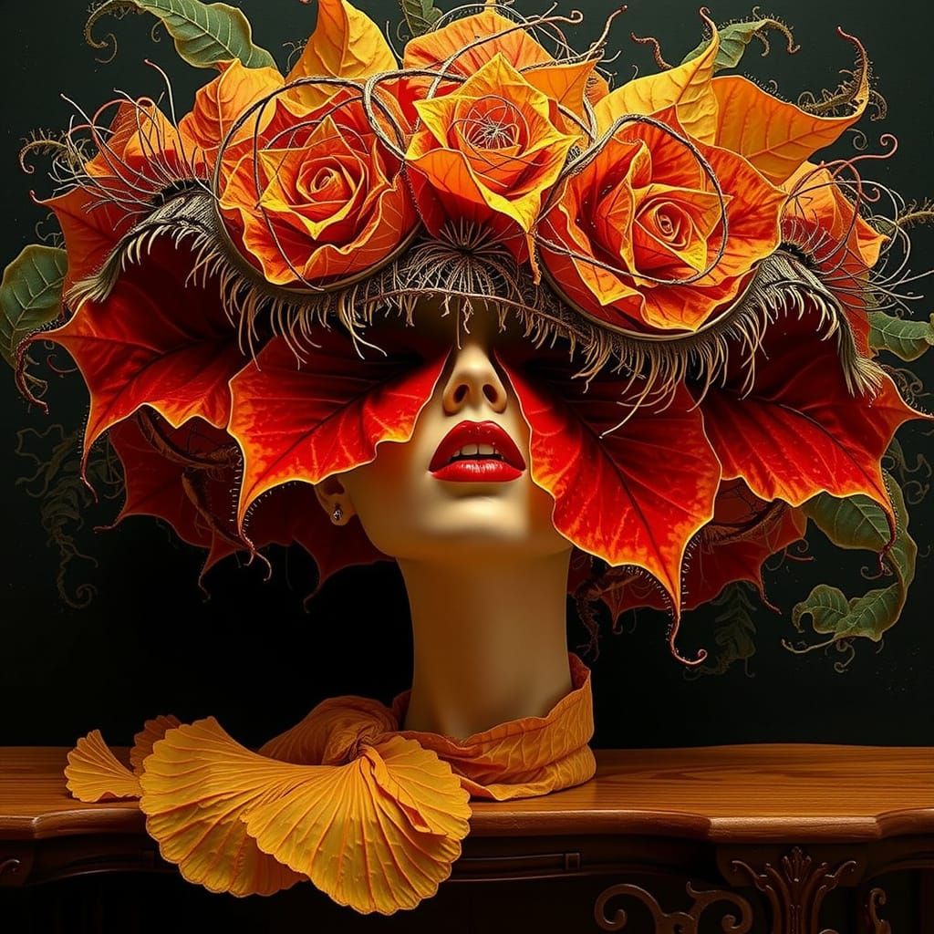 Geometric Hyperrealism in Vermillion, Yellow, and Blue