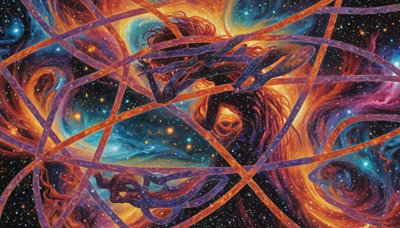 Cosmic Swimmer in Surreal Galaxy Vortex